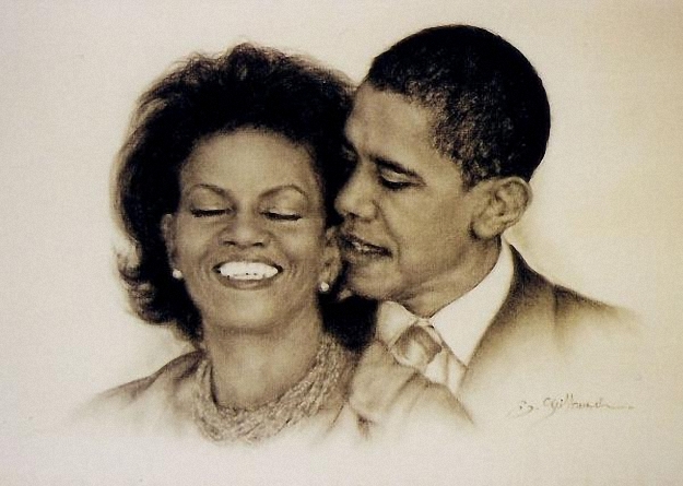 Michelle And Barack Hussein Obama by Guillaume Bruno